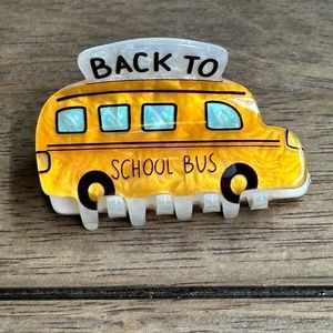NEW ✏️ Piper k Back To School Yellow Bus Single Hair Clip